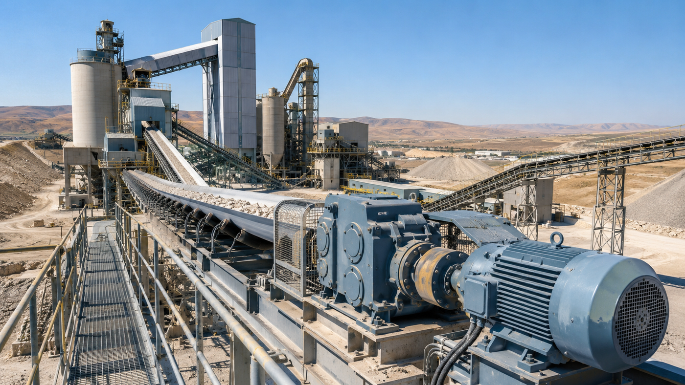 Heavy-duty helical gearbox for Uzbekistan cement plant conveyor systems